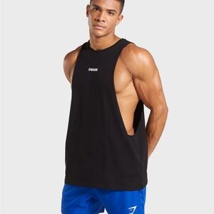 GYMSHARK TPT Cutaway Black Drop Arm Athletic Workout Tank Top Size M